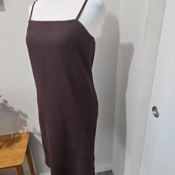 NWT House of Harlow 1960 Ribbed Bodycon Mini Dress Dark Brown Sz Large - Picture 2 of 10